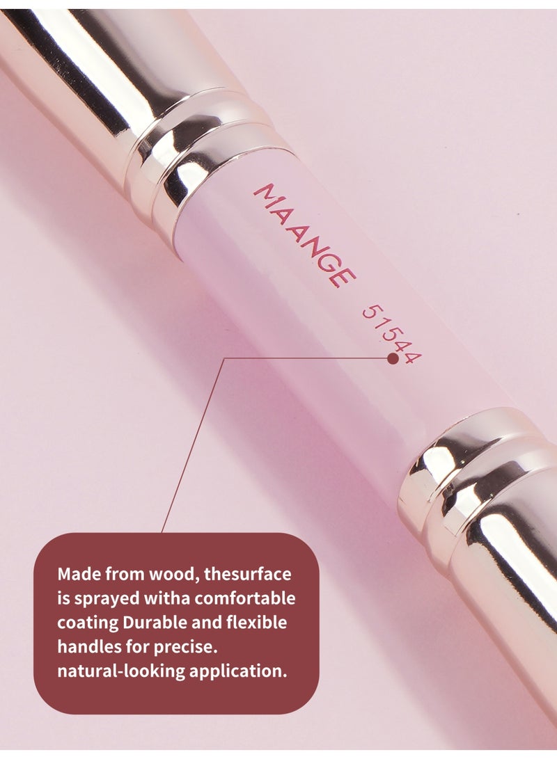 MAANGE 4-Piece Double-Ended Makeup Brush Set – Foundation, Contour, Blush & Eyeshadow Brushes – Travel-Friendly & Gift-Ready,Gold/Pink - Image 5