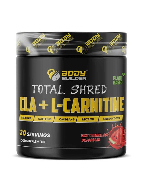 Body Builder Total Shred CLA + L-Carnitine, Watermelon Flavor, 30 Capsules – Supports Fat Burning, Energy Boost & Weight Management | Best Price Bahrain