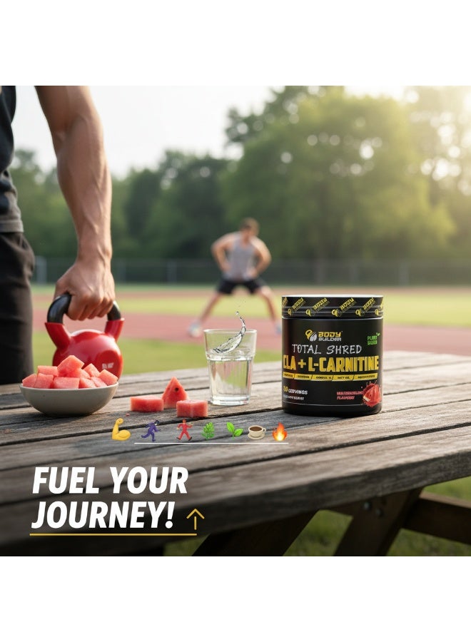 بودي بيلدر توتال شريد سي إل إيه + إل-كارنيتين، بنكهة البطيخ، 30 كبسولة - يدعم حرق الدهون، ويعزز الطاقة، ويساعد في إدارة الوزن - Image 3
