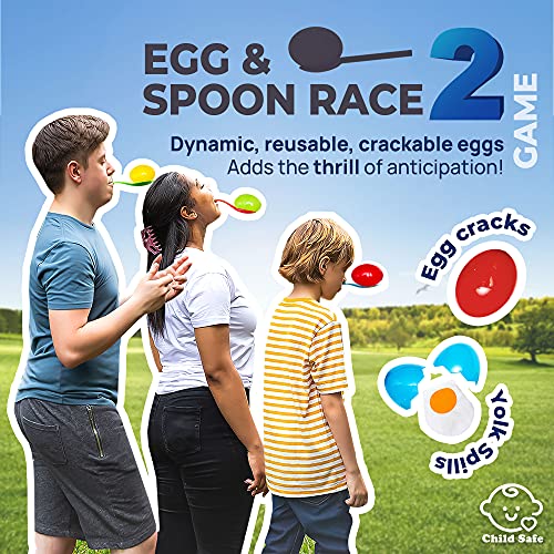 Shop Square Outdoor Field Day Games, Potato Sack Race Bags for Kids and Adults, Egg and Spoon Race, 3 Legged Race Bands - with Storage Bag - Image 5