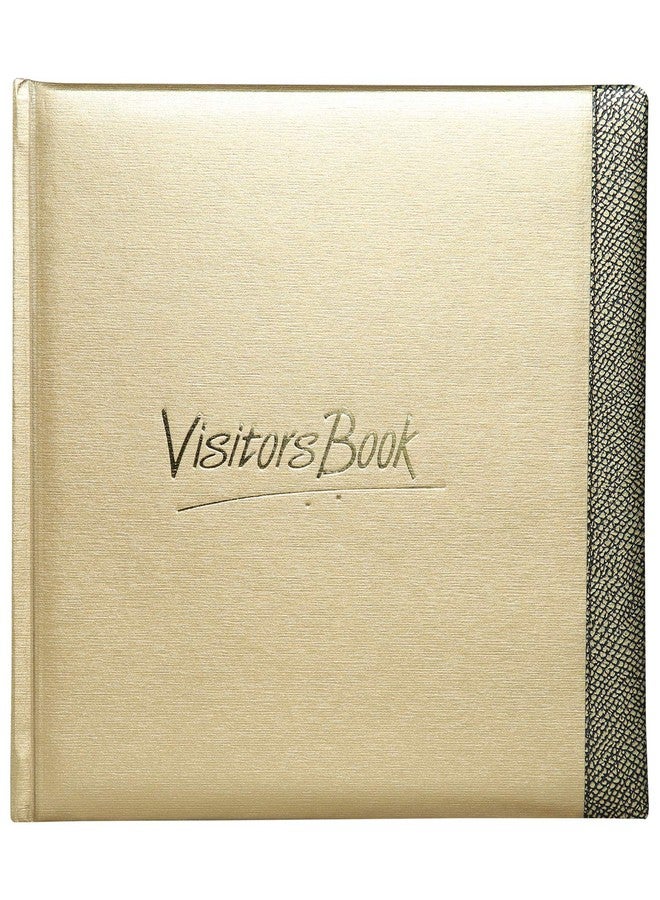 Mahavir Visitors Book - Guest Information and Comments Journal - Hard Bound - Medium Size (19cm x 22.5cm) - Landscape Opening - 144 Pages - Acrylic Coated Cover Material - (Gold) - Image 1