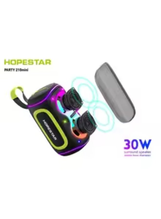 HOPESTAR Waterproof Bluetooth Speaker, Portable Radio, TWS Stereo, Wireless, TF, USB, AUX Portable Bluetooth Speaker LED Light TWS Deep Bass Boom Box HOPESTAR Party 210 Mini - Image 2