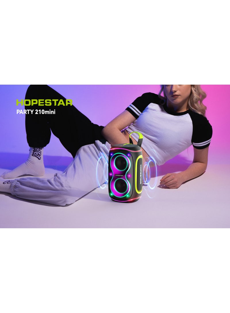 HOPESTAR Waterproof Bluetooth Speaker, Portable Radio, TWS Stereo, Wireless, TF, USB, AUX Portable Bluetooth Speaker LED Light TWS Deep Bass Boom Box HOPESTAR Party 210 Mini - Image 3
