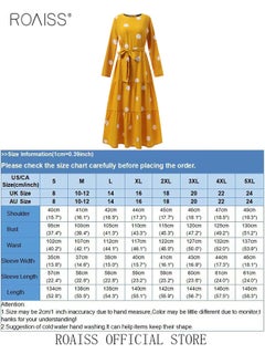 roaiss Women Spring Muslim Dress Elegant Casual Loose Abaya Long Sleeved Polka Dots Printed Maxi Robe  - Image 3