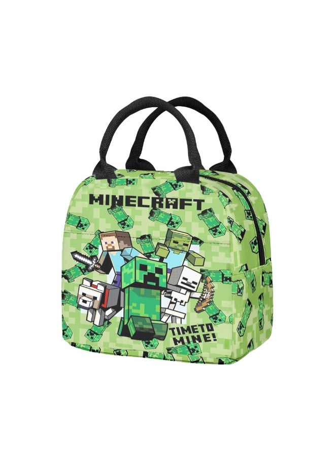 ماين كرافت جديد ماين كرافت على ظهره حقيبة الغداء طبقة مزدوجة مقلمة ثلاث قطع دعوى الرجال والنساء الترفيه الرياضة حقيبة السفر طالب حقيبة المدرسة - Image 4