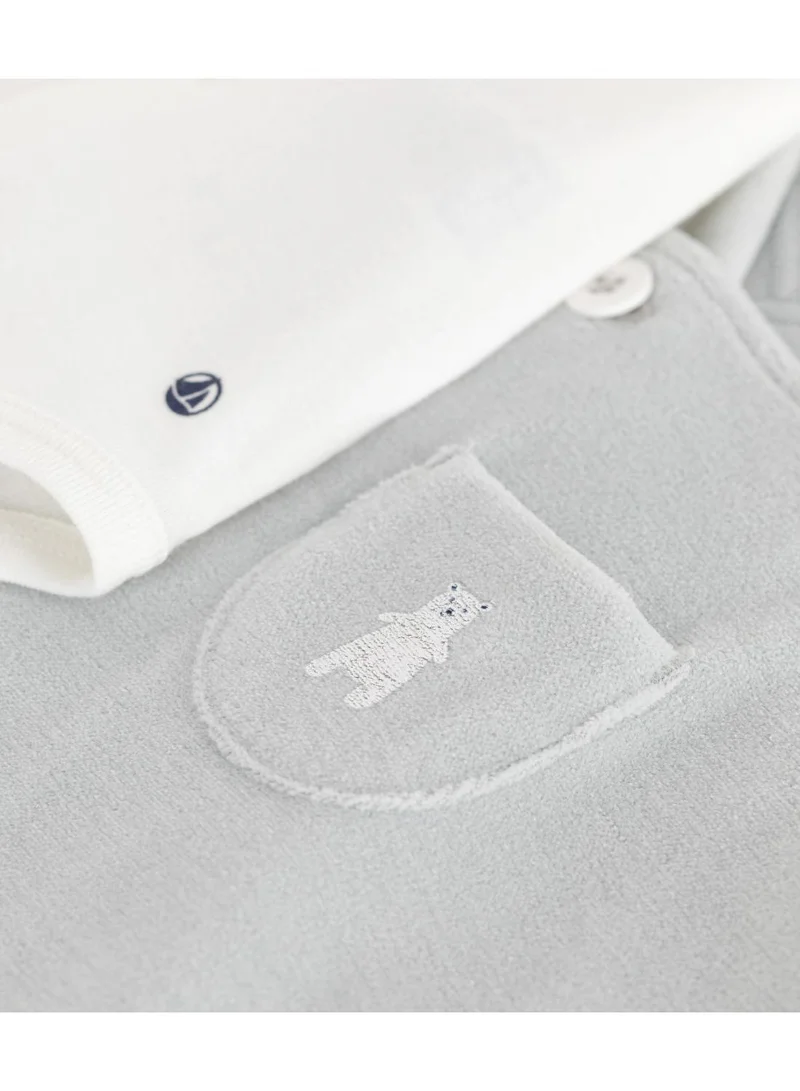 Petit Bateau Babies' dungarees in plain cotton with stylish details