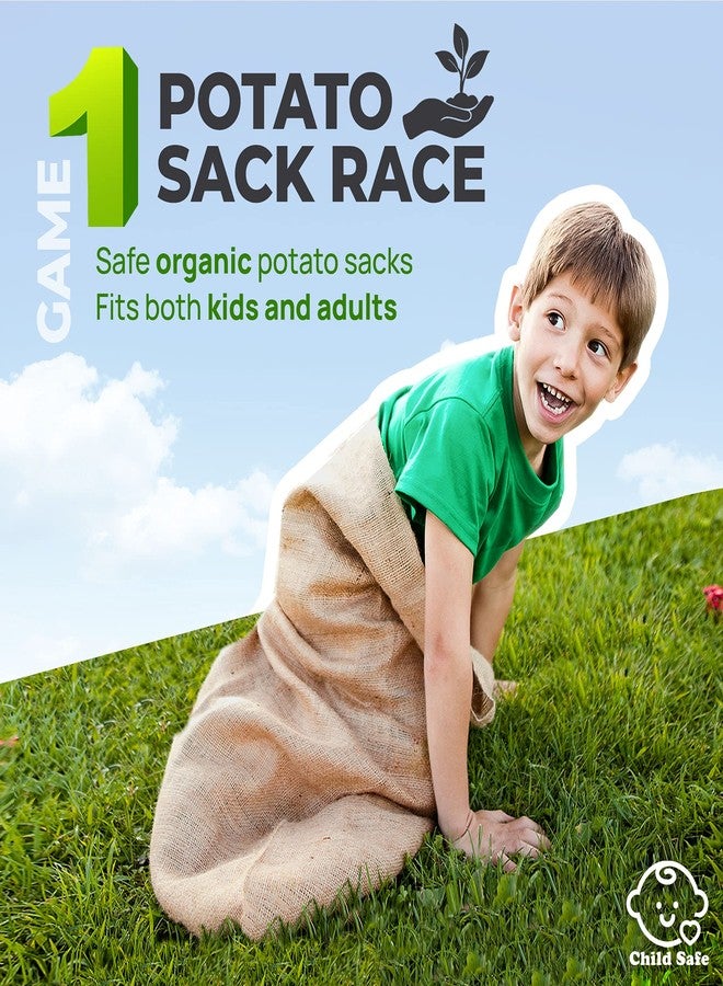 Shop Square Outdoor Field Day Games, Potato Sack Race Bags for Kids and Adults, Egg and Spoon Race, 3 Legged Race Bands - with Storage Bag - Image 4