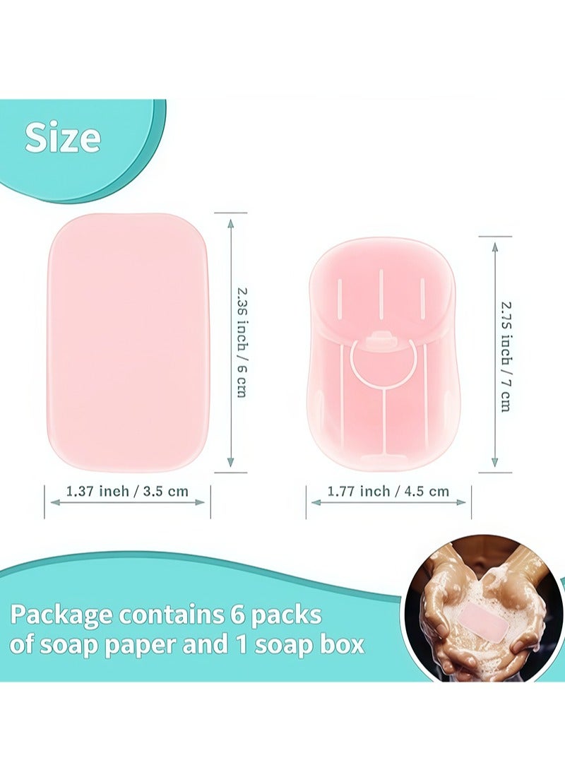 6 Packs Petal Shape Soap Flakes Hand Soap Sheets, Mini Portable Antibacterial Soap Sheets the Box, Disposable Travel Scented Bath Slice Sheet Foaming Paper Soap (Colorful) - Image 2