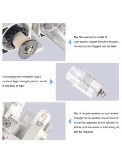 Excefore 1/4 Inch NPT Compressed Air Filter Air Pressure Regulator Water-oil Separator Trap Filter with Lubricator Cup  - Image 5