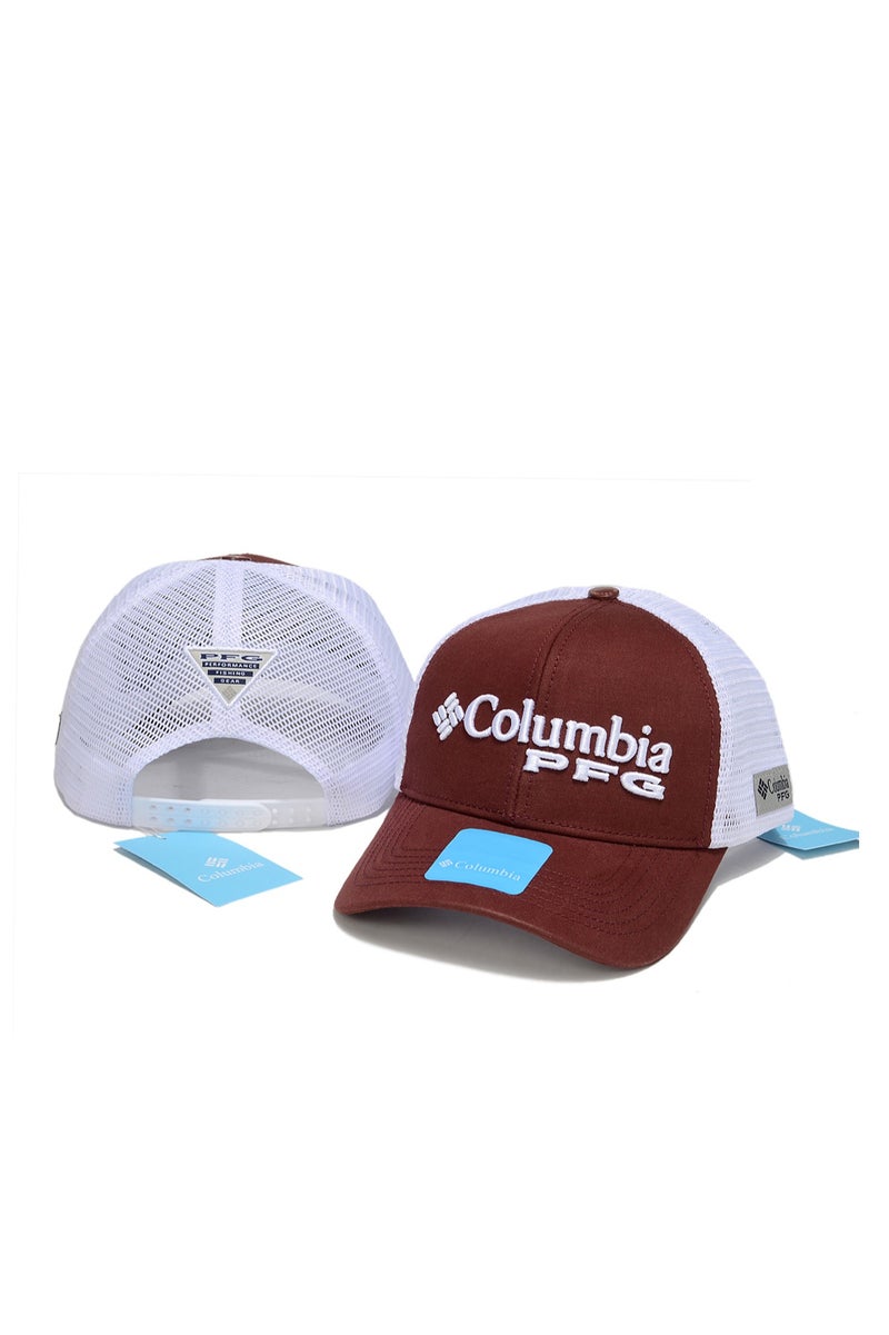 Columbia PFG Mesh Trucker Cap - Burgundy  White Design