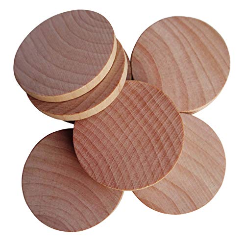 Axe Sickle 1.5 Inch Natural Wood Slices Unfinished Round Wood Coins for DIY Arts & Crafts Projects, 50 per Pack. - Image 4
