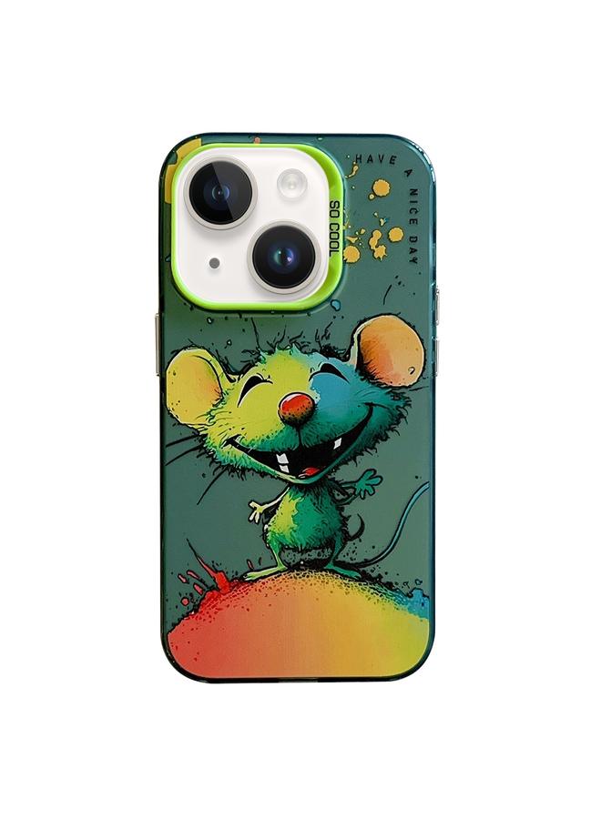 S-TOP Case For iPhone 14 Plus Animal Pattern Oil Painting Series PC + TPU Phone Case - Image 1
