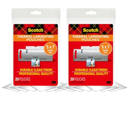 3M Scotch Thermal Laminating Pouches, 5" x 7", 40-Pack – Clear, Photo-Safe, 7 mil Thickness - Image 2