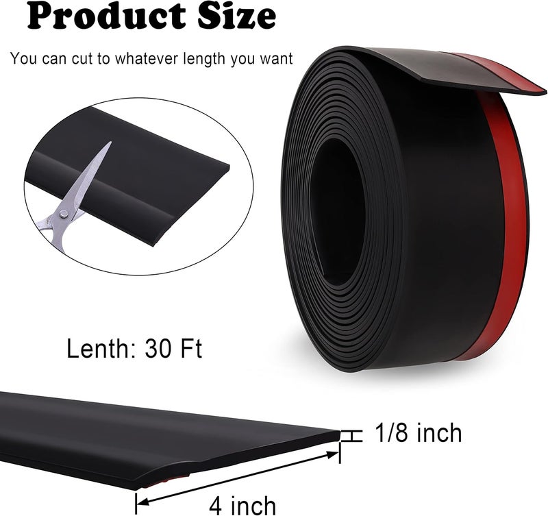 Wadoy 4 Inch RV Slide Out Seal - 30 Ft Black Rubber Weather Stripping with Adhesive Tape - Image 4