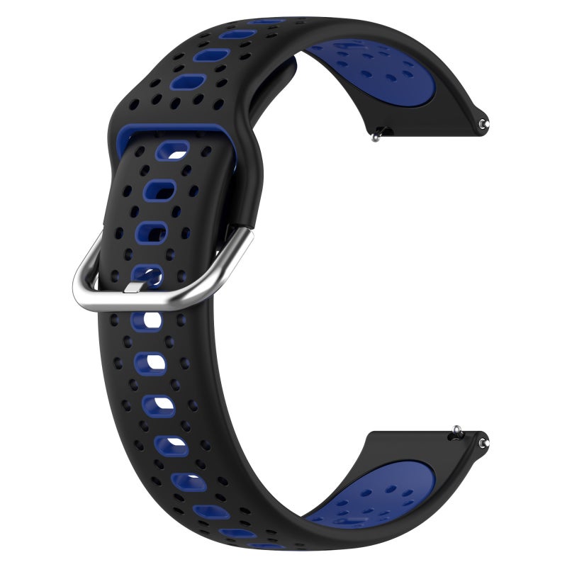 S-TOP For Garmin Approach S40 20mm Breathable Two-Color Silicone Watch Band(Black+Blue) - Image 2