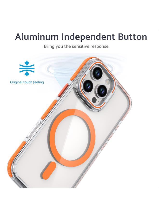 S-TOP Case For iPhone 16 Pro Dual-Color Clear Acrylic Hybrid TPU Lens Flip Holder MagSafe Phone Case - Image 3