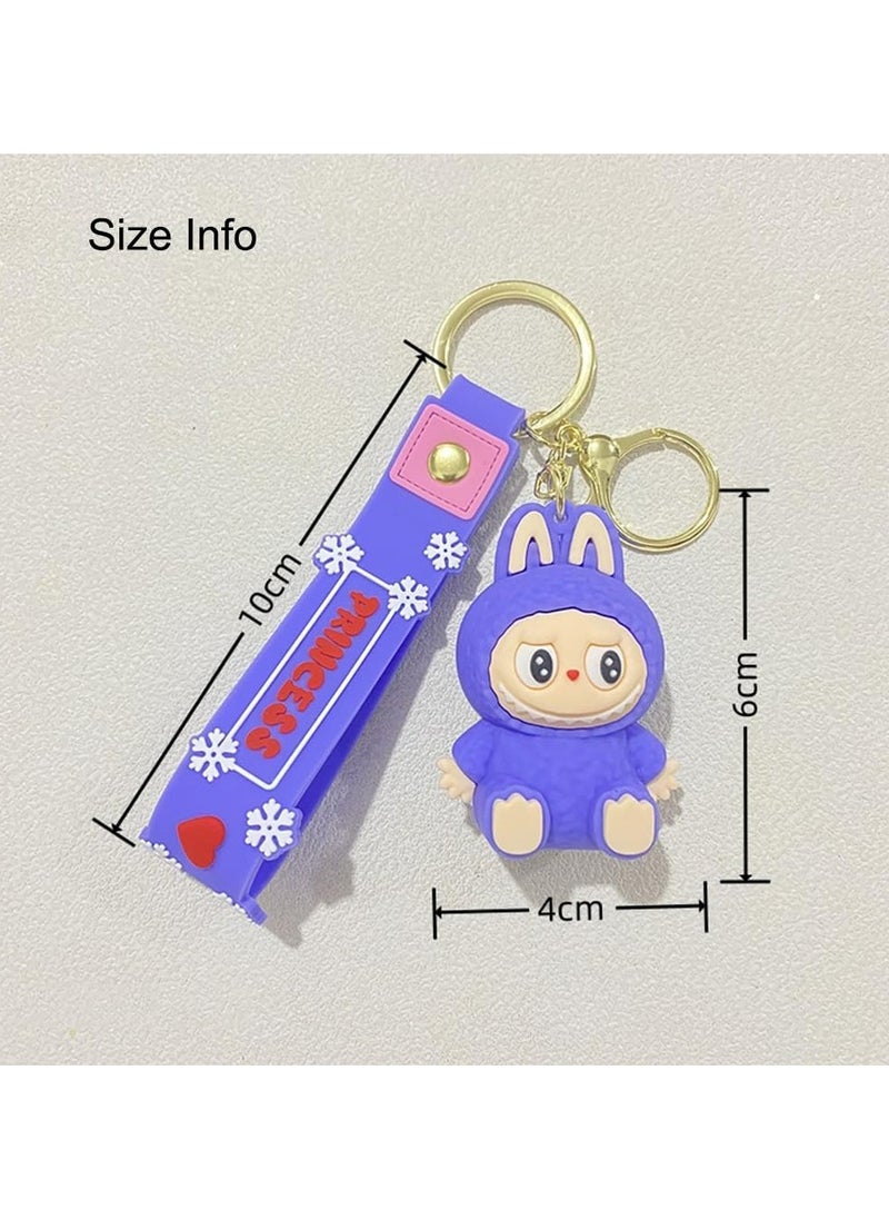 LABUBU Keychain For Women And Girls, Cute Labubu Doll Wristlet Accessories For Backpack Handbag Car Keys  - Image 3