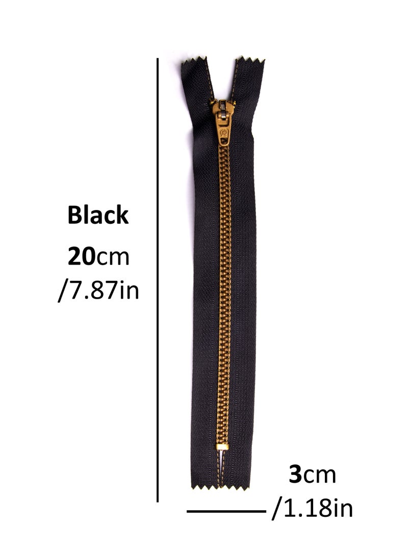 4Pcs No.6 Jeans Zipper Super Quality, (Black and Gold Brown) - Image 3