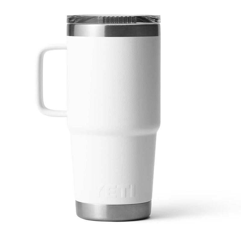YETI Rambler 20 oz Travel Mug, Stainless Steel, Vacuum Insulated with Stronghold Lid, White - Image 3