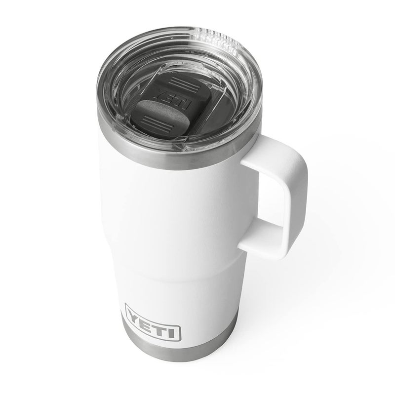 YETI Rambler 20 oz Travel Mug, Stainless Steel, Vacuum Insulated with Stronghold Lid, White - Image 1