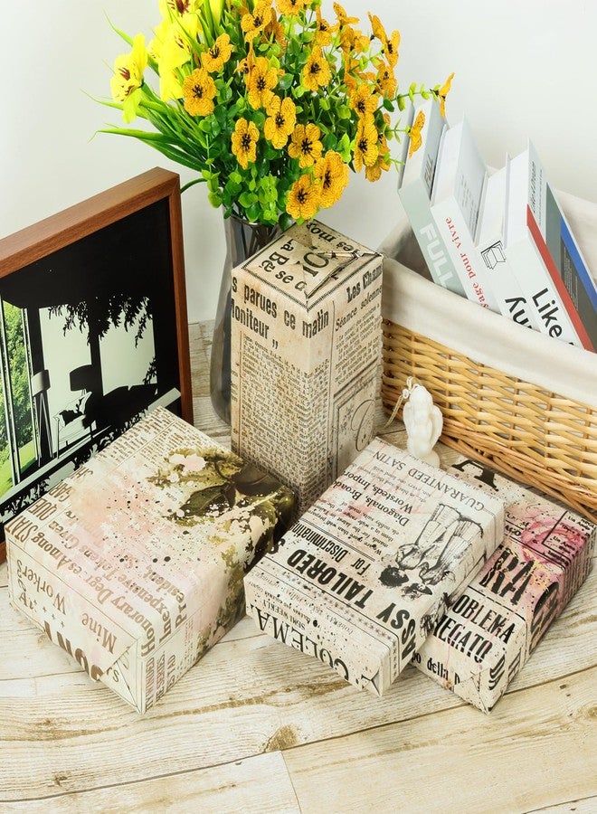 Vnaaem Retro Newspaper Wrapping paper for Women - 8pcs vintage wrapping paper with Newspaper Print - Rose Flower Gift Wrap for Wedding Birthday Baby Shower Other Craf Gift Packing(19.6 X27.8Inch) - Image 5