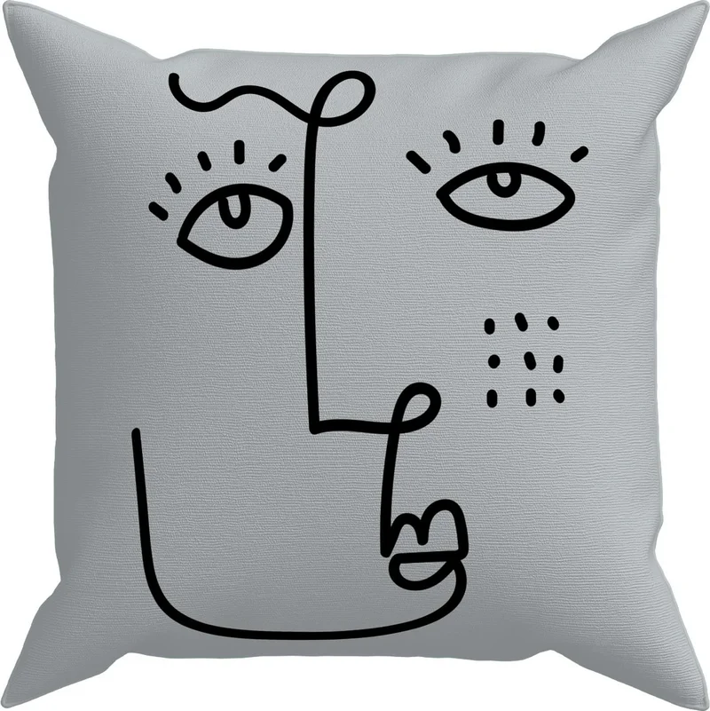 Evdeki Çarşı Evik Abstract Throw Pillow Case DS74