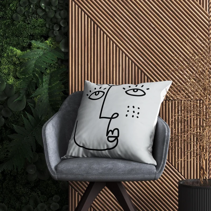 Evdeki Çarşı Evik Abstract Throw Pillow Case DS74
