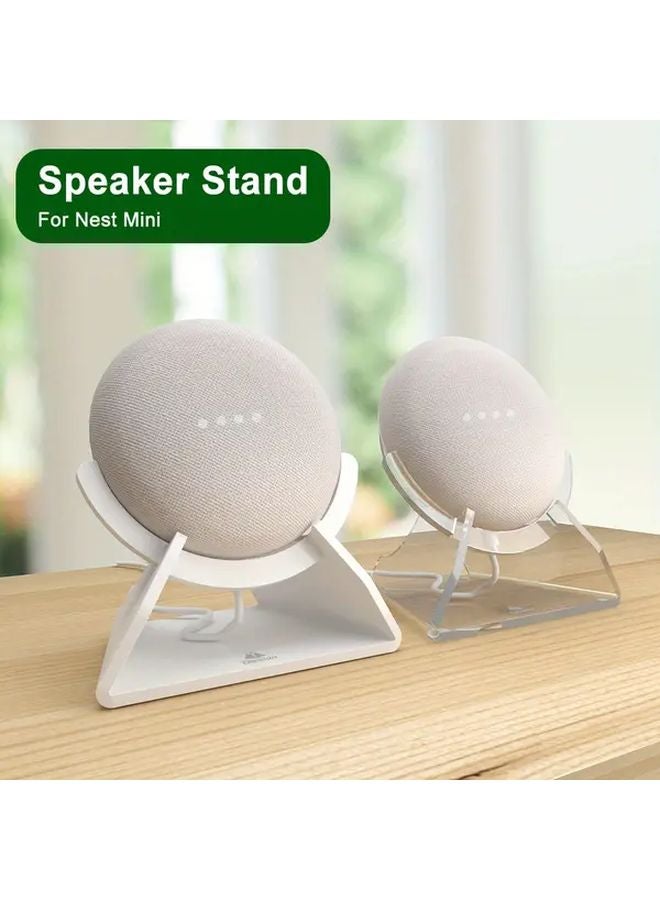 حامل سماعة عمودي أبيض من الأكريليك لـ Nest Mini، قاعدة حامل ثلاثي القوائم مستقرة، حامل مكتبي - Image 2