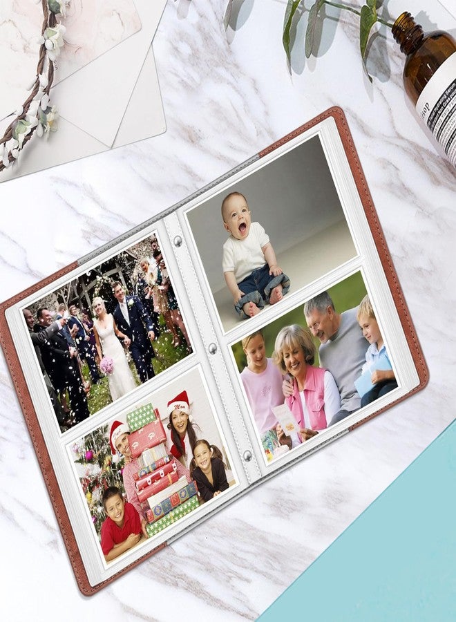 فينتي ألبوم صور فينتي للصور مقاس 4×6 - 112 جيبًا، غلاف جلدي نباتي، ألبومات ذاكرة لعيد الميلاد والذكرى السنوية والعطلات العائلية، لون بني عتيق - Image 4