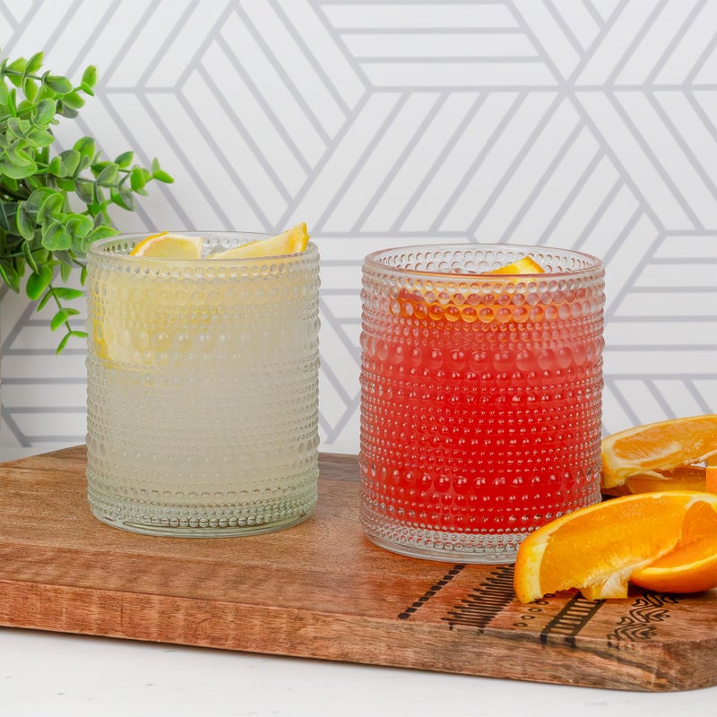 Darware Hobnail Drinking Glasses (12oz, 6pk, Clear); Old-Fashioned Beverage Glasses for Tabletop, and Bar Use and Candle Jars - Image 2