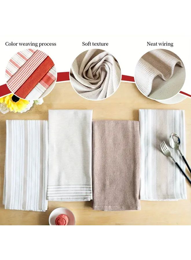 Caramel Orange Series 4 Pieces Kitchen Towels Set Soft Absorbent Dish Cloth - Image 5
