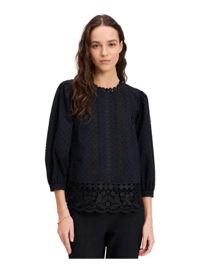 كيت سبيد Guipure Lace Trim Blouse