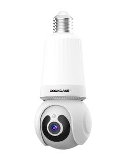 DOCKCASE Smart 1080P Wireless WIFI Light Bulb Security Camera, 360 Degrees 3.0MP Cam Home Surveillance CCTV Panoramic IP Camera  - Image 1