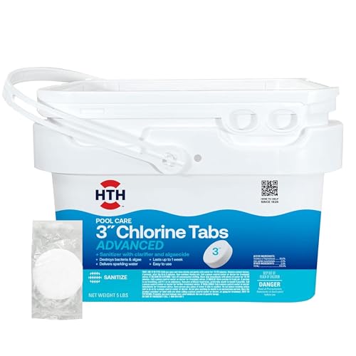 HTH 42052W Pool Care 3" Chlorine Tabs Advanced, Individually Wrapped Tablets - Swimming Pool Sanitizer with Clarifier & Algaecide, Destroys Bacteria & Algae, Delivers Clear Water All Season, 5 lbs - Image 4