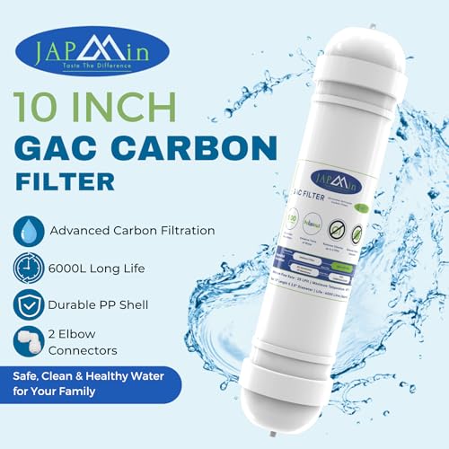Japmin 10” Carbon Filter for Water Purifier | RO Water Filter - 6000L Life GAC Filter | Granular Activated Carbon - Image 2
