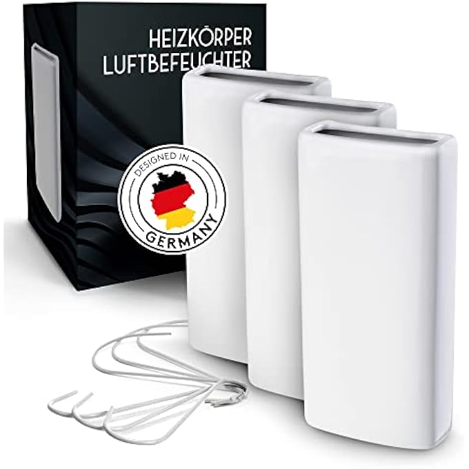 CERAMIC RADIATOR HUMIDIFIER [PACK OF 3] - UNIVERSAL HUMIDIFIER RADIATOR WITH FLEXIBLE HANGING HOOK - SUSTAINABLE HUMIDIFIER HEATING [SUITABLE FOR ALL HEATERS] - Image 1