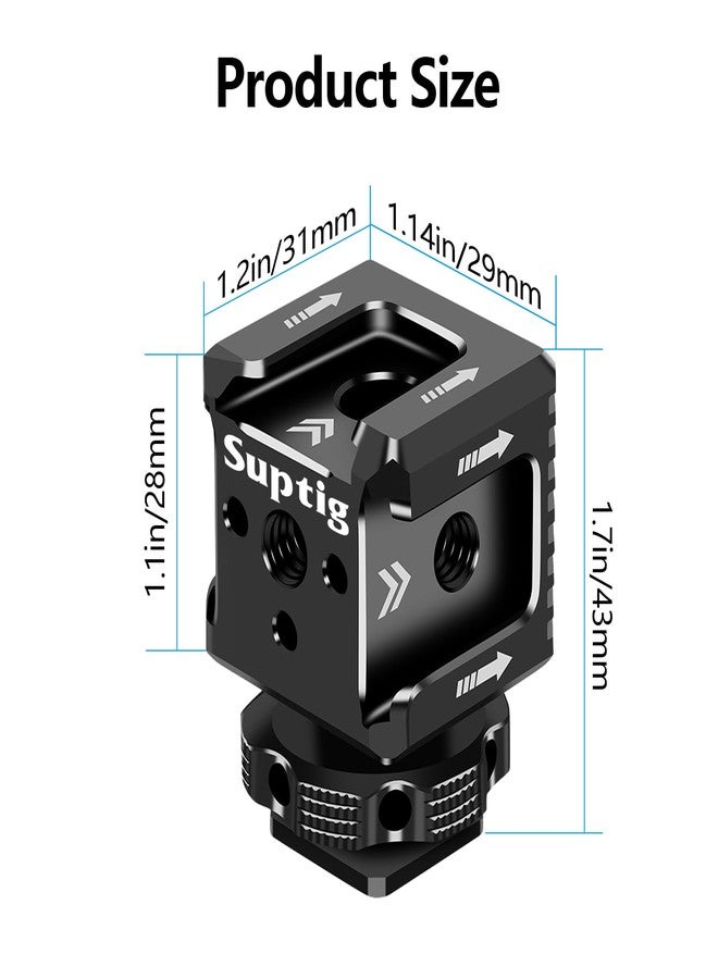 Suptig 3 Port Cold Shoe Mount with 1/4"-20 Thread for Camera Cage Flash LED Monitor Microphone etc. - Image 5