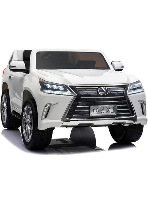Electric Ride On Car Lexus LX570 With 4 Motors, 12V Battery With Remote Control, Audio and Visula Effects (White).