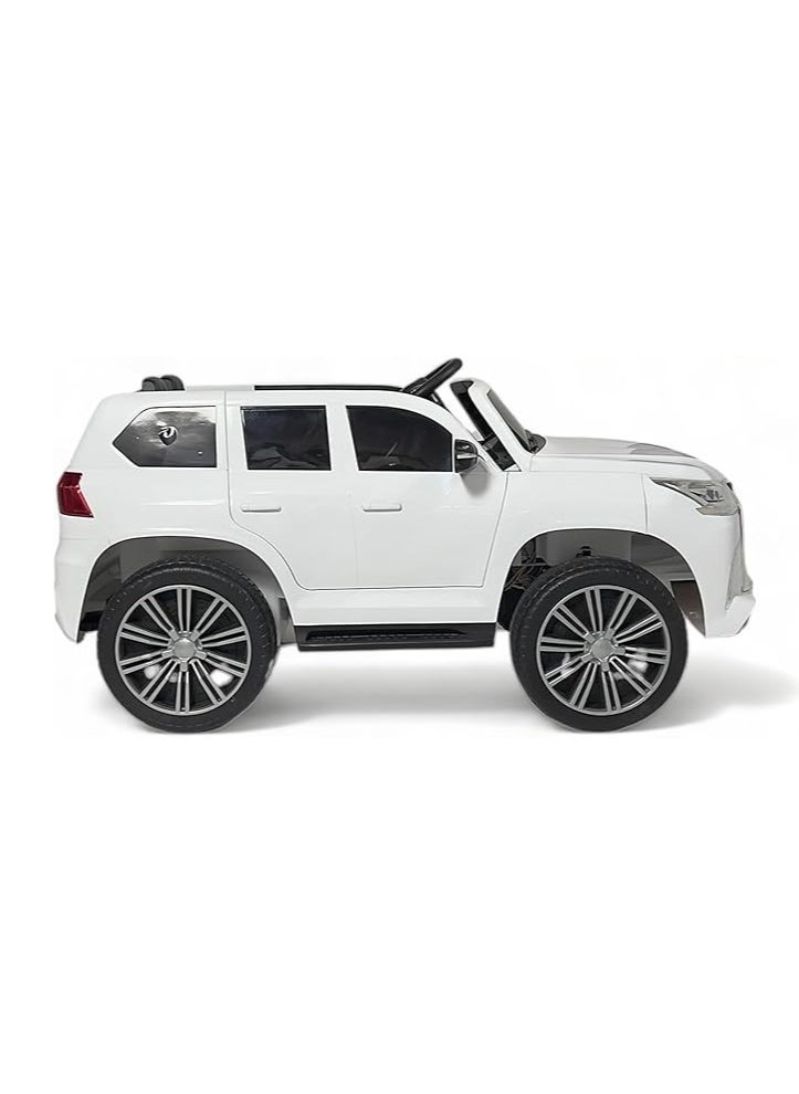 Electric Ride On Car Lexus LX570 With 4 Motors, 12V Battery With Remote Control, Audio and Visula Effects (White).