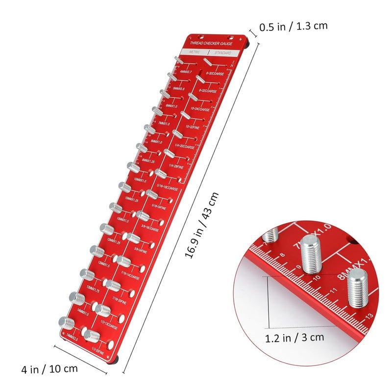أداة فحص خيوط البراغي مقياس قياس دقيق للمكسرات والبراغي القياسية SAE والمترية - Image 5