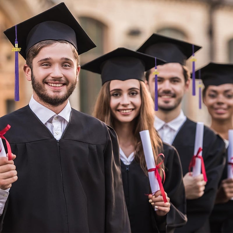 شرابة التخرج 2026، شرابة التخرج 2026، شرابات قبعة التخرج الأكاديمية 2026 مع قلائد تاريخية ذهبية للخريجين، زينة قبعة التخرج للخريجين، بنفسجي - Image 2