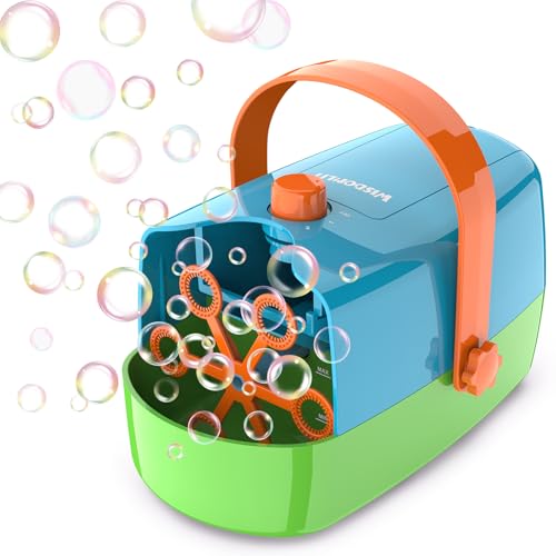 Wisdomlit Bubble Machine 3in1 Bubble Maker Bubble Blower with 3 Bubble Wheels Make Small  Medium  Big Bubbles for Kids Toddlers Bubble Toys for Indoor Outdoor Birthday Party MultiColor - Image 1