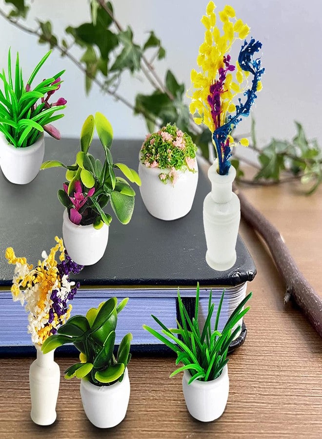 Cayway Dollhouse Plant Miniature 20 PCS Mini Miniature Potted Plants Model Artificial Flowerpot Fake Succulent Doll House for Dollhouse Garden Decorations - Image 2