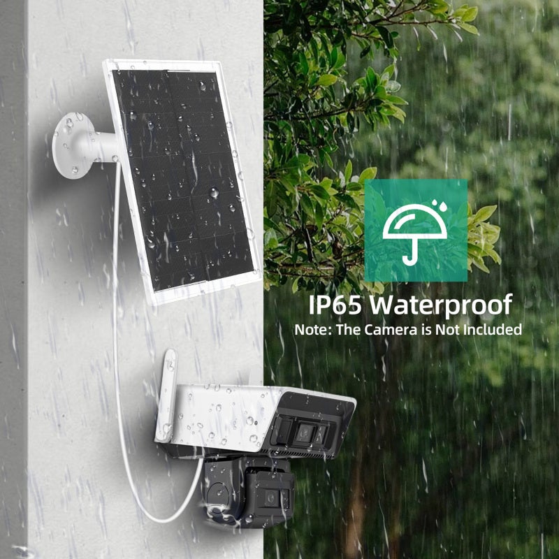 10W Solar Panel for Security Camera 5V Type-C Port Camera Solar Panel Charger with IP65 Waterproof / 9.84ft Cable / 360 Degrees Adjustable Bracket - Image 5