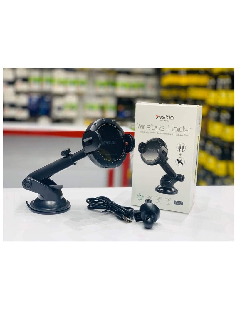 Yesido Wireless charging holder C77 Black - Image 4