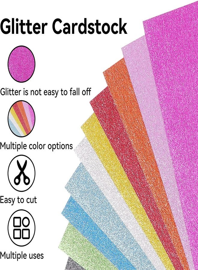 Bonmiy Glitter Cardstock 12" x 12", Colored Cardstock Paper for Cricut, Thick Card Stock for Card Making, Scrapbooking, Craft, Christmas Decorations, Holiday Party Supplies(280Gsm 30Sheets 15Colors)… - Image 2