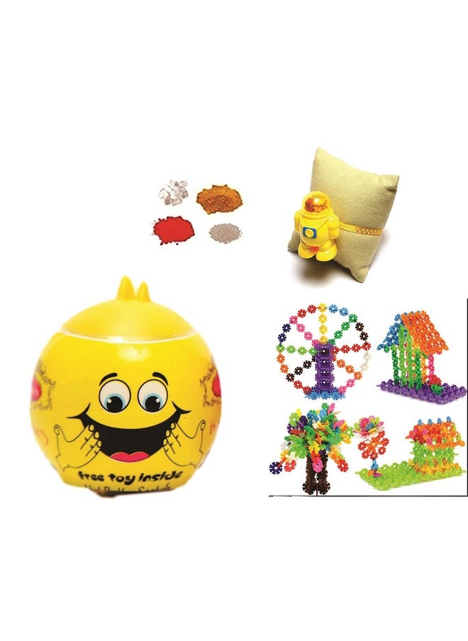 Skylofts - Skylofts 20gms Butterscotch Coated Nuts with Free Toy, Assorted Building Blocks for Kids & Sharpner Rakhi for Brother Rakhi Gifts for Kids Rakhi with Chocolates - Image 1