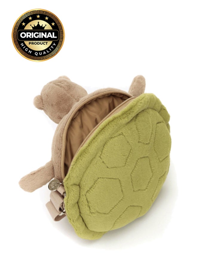 Jellycat حقيبة تيمي السلحفاة المحشوة - لعبة محشوة ناعمة بأرجل كوردية، هدية عيد الحب لطيفة للأطفال والبالغين، مجموعة جليكات، 23 سم - Image 1