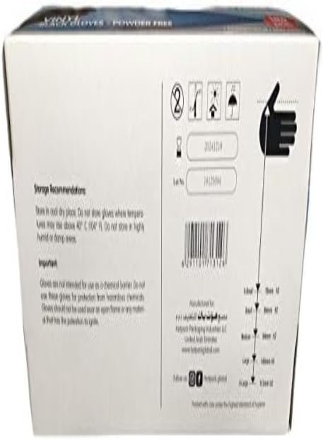 AKDC Hotpack Black Vinyl Disposable Gloves, Safe Food, Non Sterile, Virus Protection, Latex Free, Rubber Free, Protection Gloves, Premium Quality, Powder Free, Daily Usage, Small Size, Box Of 100  - Image 1