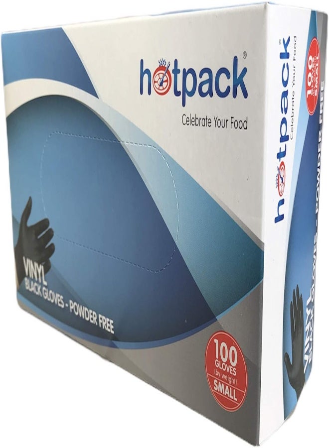 AKDC Hotpack Black Vinyl Disposable Gloves, Safe Food, Non Sterile, Virus Protection, Latex Free, Rubber Free, Protection Gloves, Premium Quality, Powder Free, Daily Usage, Small Size, Box Of 100  - Image 4